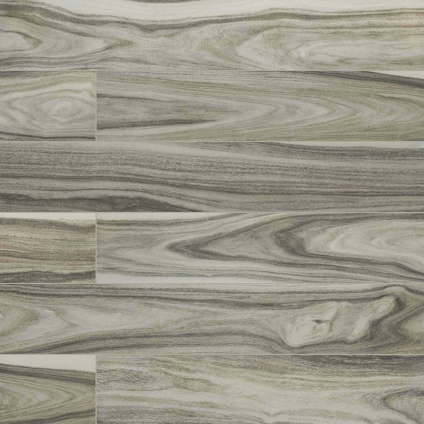 Dellano Moss Gray 8 In. X 48 In. Polished Porcelain Floor And Wall Tile, 4PK
